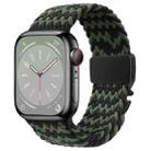 For Apple Watch 42mm / 9 41mm / 40mm / 38mm Metal Buckle Nylon Braided Watch Band(W Black Green) - 1