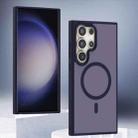 For Samsung Galaxy S23 Ultra 5G Transparent TPU Hybrid PC Magsafe Phone Case(Purple) - 1