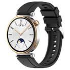 For Huawei Watch GT 5 41mm Silver Buckle Quick Release Silicone Watch Band(Black) - 1
