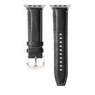 Stitched Genuine Leather Watch Band For Apple Watch 46mm / 49mm / 45mm / 44mm(Pull Up Leather Black) - 2