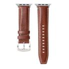 Stitched Genuine Leather Watch Band For Apple Watch 46mm / 49mm / 45mm / 44mm(Pull Up Leather Brown) - 2