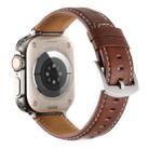 Stitched Genuine Leather Watch Band For Apple Watch 46mm / 49mm / 45mm / 44mm(Pull Up Leather Brown) - 3