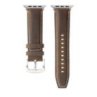 Stitched Genuine Leather Watch Band For Apple Watch 46mm / 49mm / 45mm / 44mm(Frosted  Olive) - 2