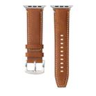 Stitched Genuine Leather Watch Band For Apple Watch 46mm / 49mm / 45mm / 44mm(Frosted Brown) - 2