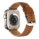 Stitched Genuine Leather Watch Band For Apple Watch 46mm / 49mm / 45mm / 44mm(Frosted Brown) - 3