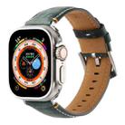 Stitched Genuine Leather Watch Band For Apple Watch 42mm / 41mm / 40mm / 38mm(Frosted Green) - 1