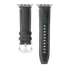 Stitched Genuine Leather Watch Band For Apple Watch 42mm / 41mm / 40mm / 38mm(Frosted Green) - 2