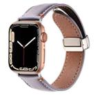 Magnetic Buckle Stitched Genuine Leather Watch Band For Apple Watch 46mm / 49mm / 45mm / 44mm(Purple) - 1