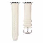 Plain Genuine Leather Watch Band For Apple Watch 46mm / 49mm / 45mm / 44mm(White) - 2