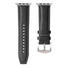 Plain Genuine Leather Watch Band For Apple Watch 46mm / 49mm / 45mm / 44mm(Black) - 2