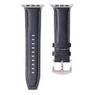 Plain Genuine Leather Watch Band For Apple Watch 46mm / 49mm / 45mm / 44mm(Dark Blue) - 2