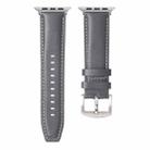 Plain Genuine Leather Watch Band For Apple Watch 42mm / 41mm / 40mm / 38mm(Gray) - 2