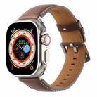 Plain Genuine Leather Watch Band For Apple Watch 42mm / 41mm / 40mm / 38mm(Dark Brown) - 1