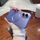 For iPhone 16 Metallic Paint Magsafe Liquid TPU Phone Case(Purple) - 1