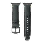 For Samsung Galaxy Watch Ultra 47mm Stitched Black Buckle Genuine Leather Watch Band(Frosted Green) - 3