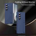 For Samsung Galaxy Z Fold6 5G Skin-feel Holder Shockproof Phone Case(Blue) - 2