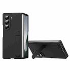 For Samsung Galaxy Z Fold5 5G Skin-feel Holder Shockproof Phone Case(Black) - 1