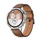 For Huawei Watch GT 5 Pro 46mm Black Buckle Genuine Leather Watch Band(Brown) - 1