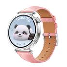 For Huawei Watch GT 5 41mm Women Silver Buckle Genuine Leather Watch Band(Pink) - 1