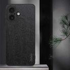 For iPhone 16 Plus Tree Bark Leather Shockproof Phone Case(Black) - 2