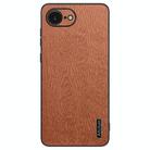 For iPhone 16e Tree Bark Leather Shockproof Phone Case(Brown) - 1