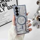For Samsung Galaxy Z Fold6 Folding Plating Transparent Shockproof MagSafe Phone Case(Grey) - 1