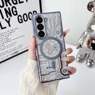 For Samsung Galaxy Z Fold5 5G Folding Plating Transparent Shockproof MagSafe Phone Case(Grey) - 1