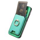 For iPhone 16 Plus Retro Cross Leather Card Bag MagSafe Phone Case(Green) - 3