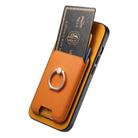 For iPhone 16 Pro Max Retro Cross Leather Card Bag MagSafe Phone Case(Yellow) - 3