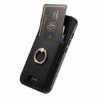 For iPhone 15 Pro Max Retro Cross Leather Card Bag MagSafe Phone Case(Black) - 3