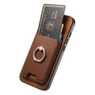 For iPhone 14 Retro Cross Leather Card Bag MagSafe Phone Case(Brown) - 3