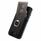 For iPhone 14 Plus Retro Cross Leather Card Bag MagSafe Phone Case(Black) - 3