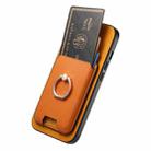 For iPhone 14 Pro Max Retro Cross Leather Card Bag MagSafe Phone Case(Yellow) - 3