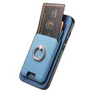 For iPhone 13 Retro Cross Leather Card Bag MagSafe Phone Case(Blue) - 3