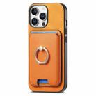 For iPhone 13 Pro Retro Cross Leather Card Bag MagSafe Phone Case(Yellow) - 2