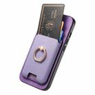 For iPhone 13 Pro Max Retro Cross Leather Card Bag MagSafe Phone Case(Purple) - 3