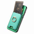 For iPhone 13 Pro Max Retro Cross Leather Card Bag MagSafe Phone Case(Green) - 3