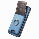 For iPhone 12 Pro Max Retro Cross Leather Card Bag MagSafe Phone Case(Blue) - 3