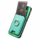 For iPhone 12 Pro Max Retro Cross Leather Card Bag MagSafe Phone Case(Green) - 3