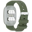 For EmeTerm Fashion Solid Color Silver Buckle Silicone Watch Band(Dark Green) - 2