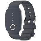 For EmeTerm Fashion Solid Color Silver Buckle Silicone Watch Band(Grey) - 1