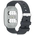 For EmeTerm Fashion Solid Color Silver Buckle Silicone Watch Band(Grey) - 2