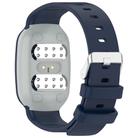 For EmeTerm Fashion Solid Color Silver Buckle Silicone Watch Band(Midnight Blue) - 2