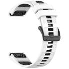 For Garmin Fenix 8 MIP 51mm Dual Color Quick Release Steel Buckle 26mm Silicone Watch Band(White+Black) - 2