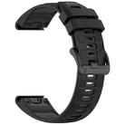 For Garmin Fenix 8 MIP 51mm Dual Color Quick Release Steel Buckle 26mm Silicone Watch Band(Black+Grey) - 2