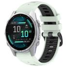 For Garmin Fenix 8 AMOLED 43mm Dual Color Quick Release Steel Buckle 20mm Silicone Watch Band(Mint Green+Black) - 1