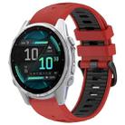 For Garmin Fenix 8 AMOLED 43mm Dual Color Quick Release Steel Buckle 20mm Silicone Watch Band(Red+Black) - 1