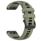 For Garmin Fenix 8 AMOLED 43mm Dual Color Quick Release Steel Buckle 20mm Silicone Watch Band(Military Green+black) - 2