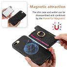 For iPhone 7 / 8 / SE 2022 Retro Magsafe Cross Leather Ring Holder Card Bag Phone Case(Black) - 3