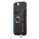 For iPhone 7 Plus / 8 Plus Retro Magsafe Cross Leather Ring Holder Card Bag Phone Case(Black) - 2